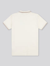 Mens Rib Texture Polo Shirt in Whisper White