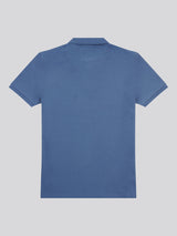 Mens Vertical Stripe Polo Shirt in Vintage Indigo