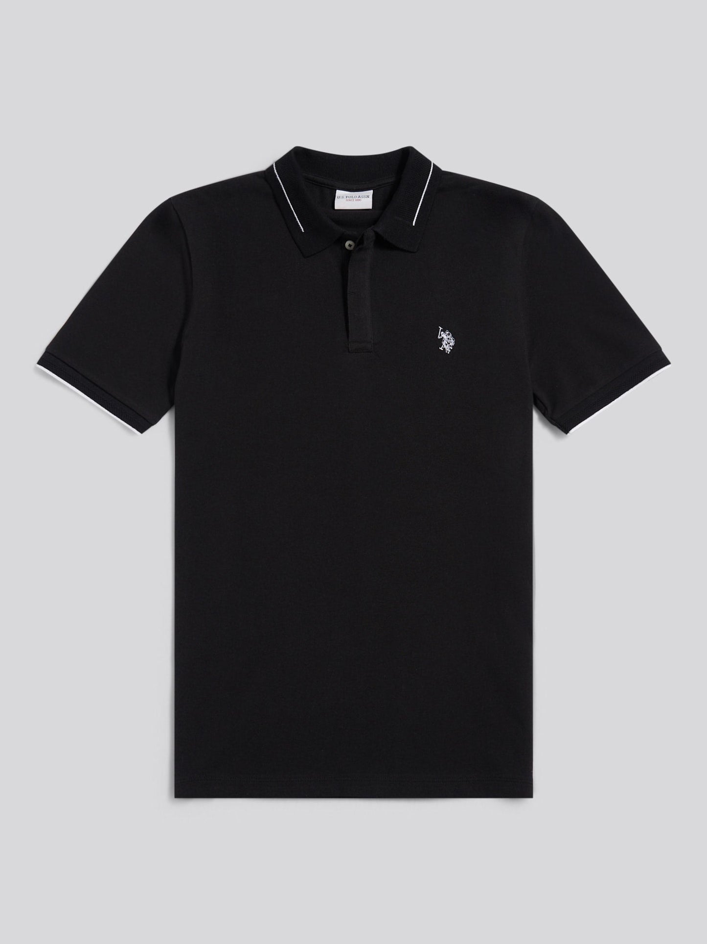 Mens Smart Pique Polo Shirt in Black