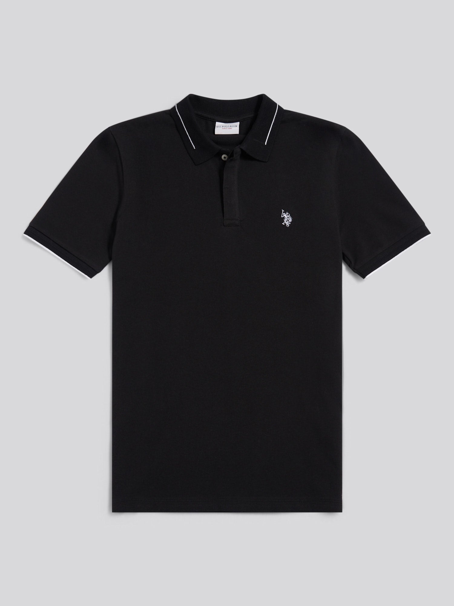 Mens Smart Pique Polo Shirt in Black