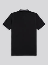 Mens Smart Pique Polo Shirt in Black
