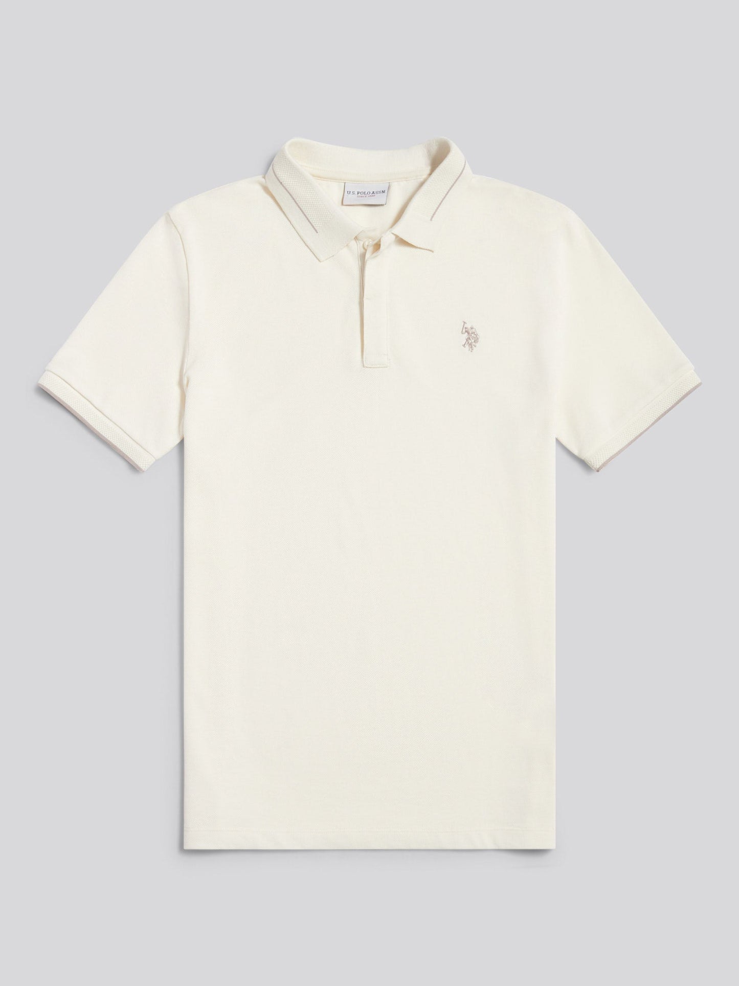 Mens Smart Pique Polo Shirt in Whisper White