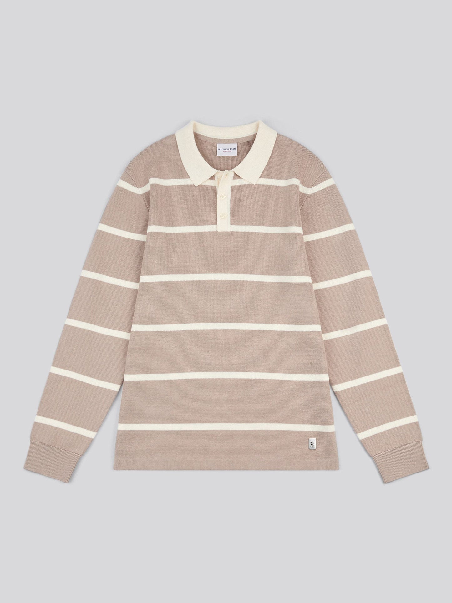 Mens Stripe Knit Rugby in Atmosphere