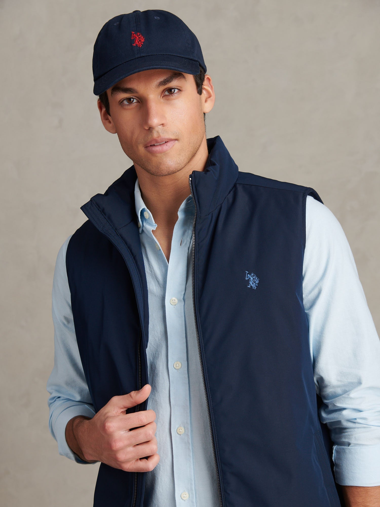 Mens Jersey Lined Quilted Gilet Dark Sapphire Navy / Moonlight Blue DHM