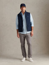 Mens Jersey Lined Quilted Gilet Dark Sapphire Navy / Moonlight Blue DHM