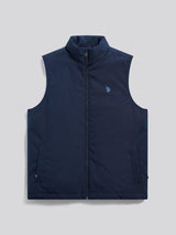 Mens Jersey Lined Quilted Gilet Dark Sapphire Navy / Moonlight Blue DHM
