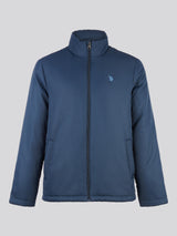 Mens Lightweight Quilt Funnel Puffer in Dark Sapphire Navy / Moonlight Blue DHM