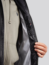 Mens High Shine Heavyweight Quilted Jacket in Black