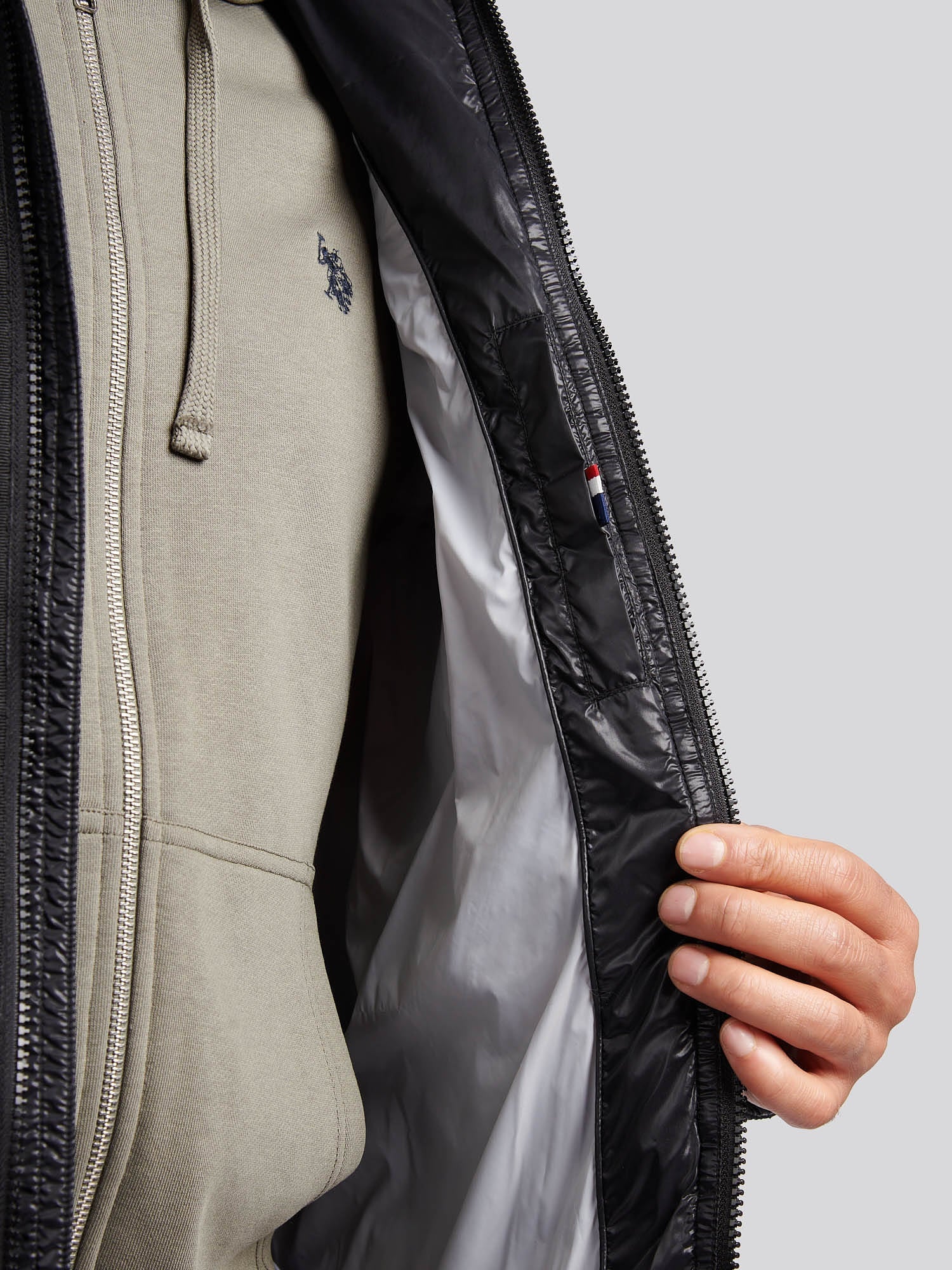 Mens High Shine Heavyweight Quilted Jacket in Black