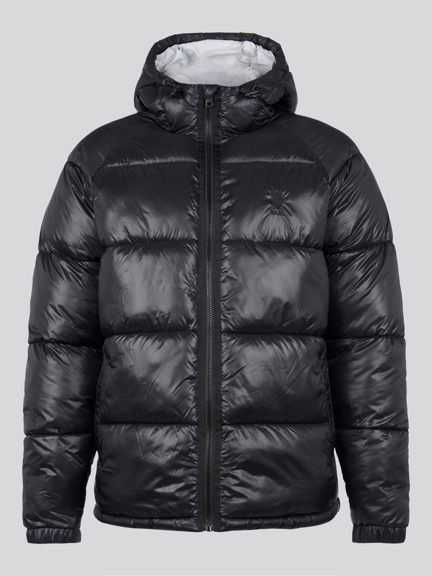 Mens High Shine Heavyweight Quilted Jacket in Black