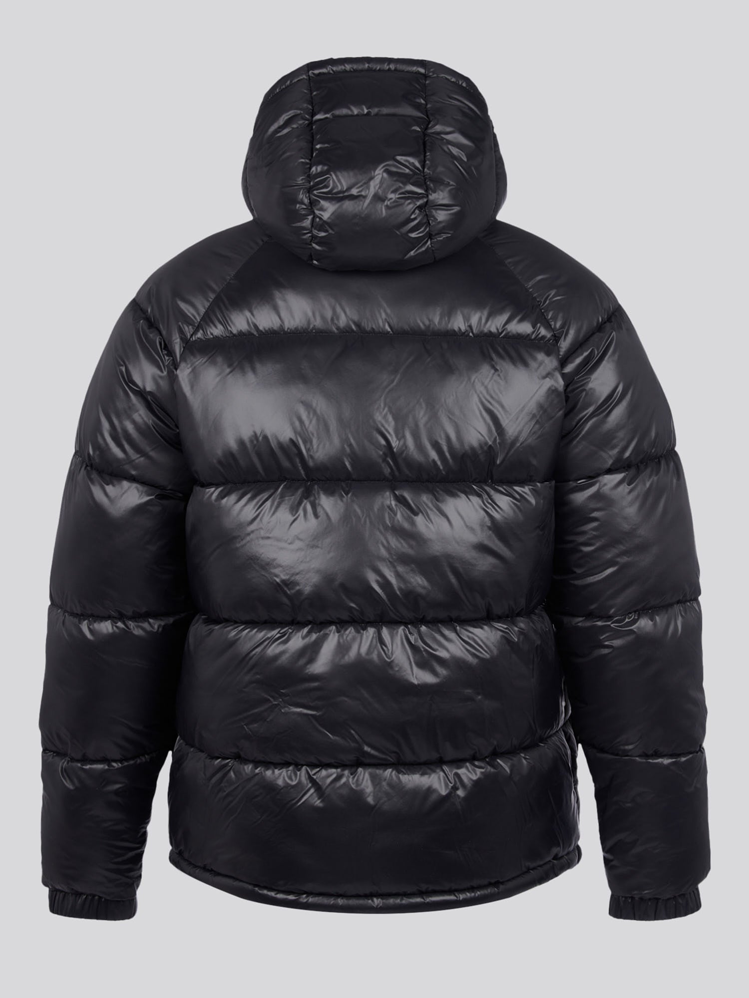 Mens High Shine Heavyweight Quilted Jacket in Black