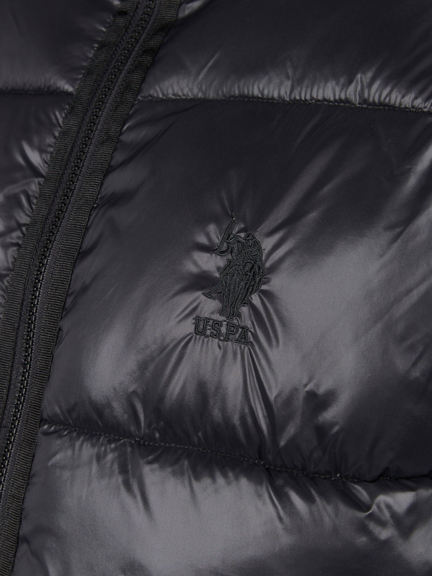 Mens High Shine Heavyweight Quilted Jacket in Black