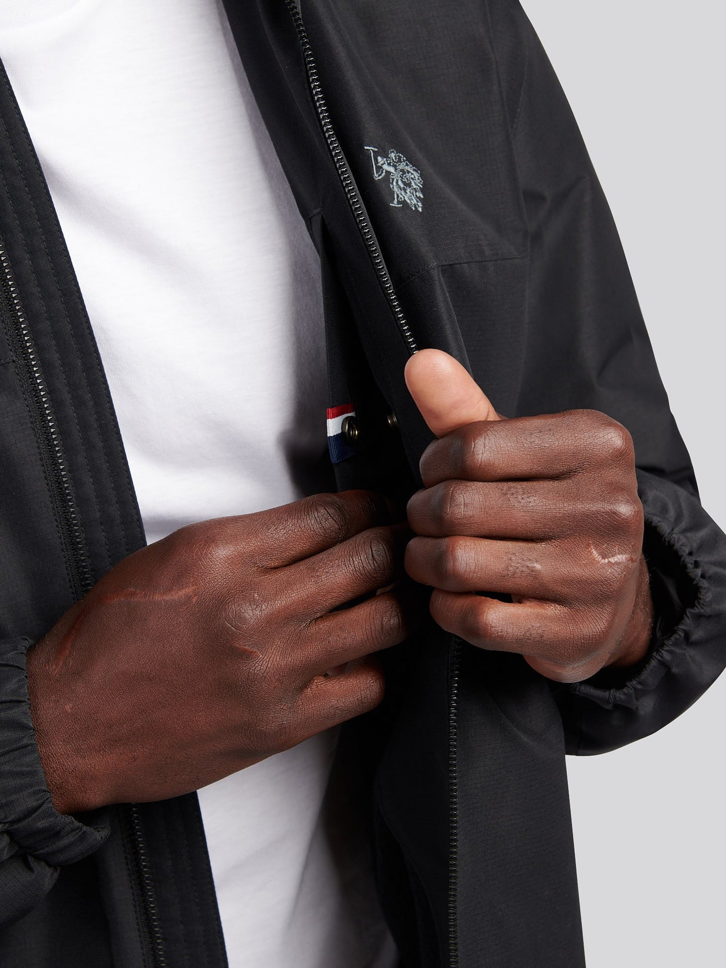 Mens Fleece Lined Winter Rain Jacket in Black