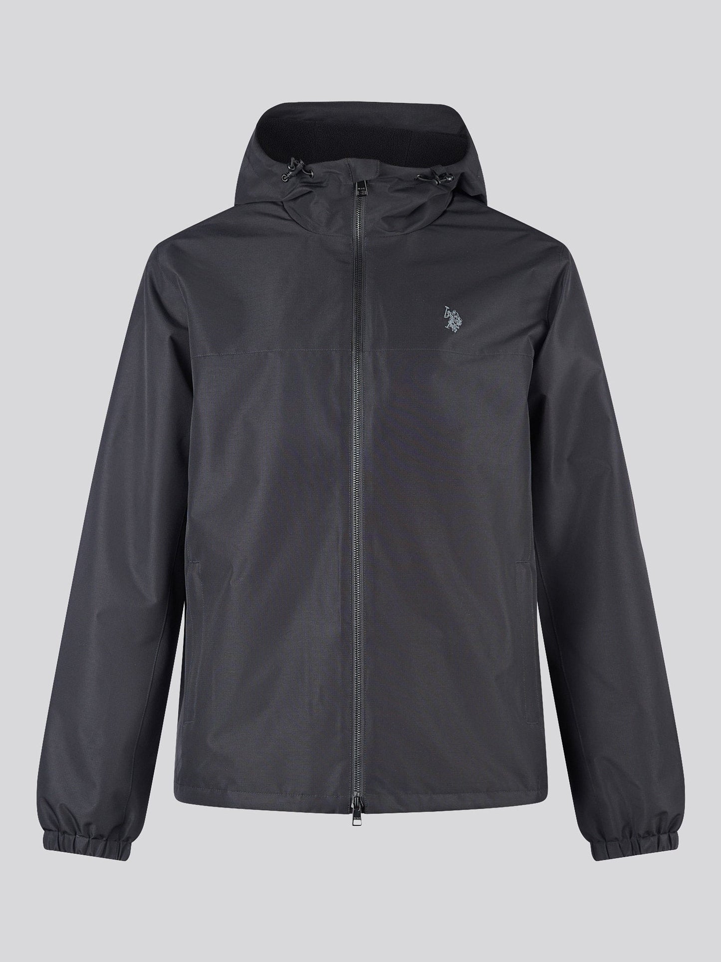 Mens Fleece Lined Winter Rain Jacket in Black