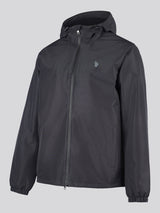 Mens Fleece Lined Winter Rain Jacket in Black