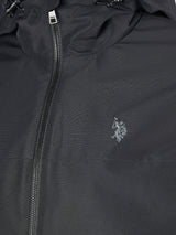 Mens Fleece Lined Winter Rain Jacket in Black