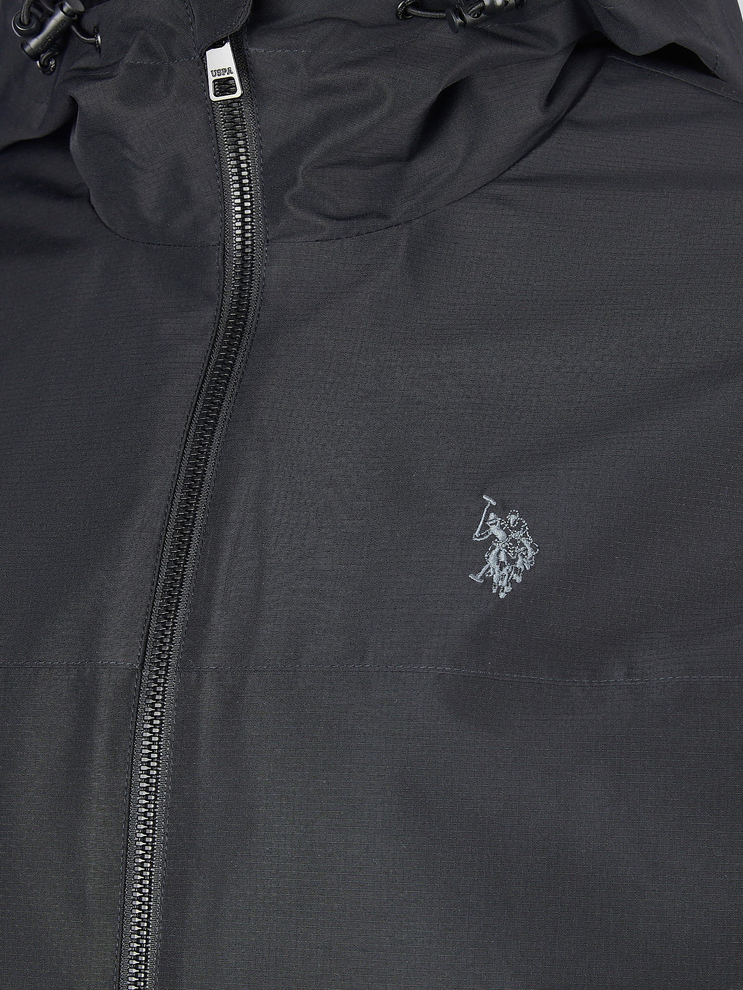 Mens Fleece Lined Winter Rain Jacket in Black