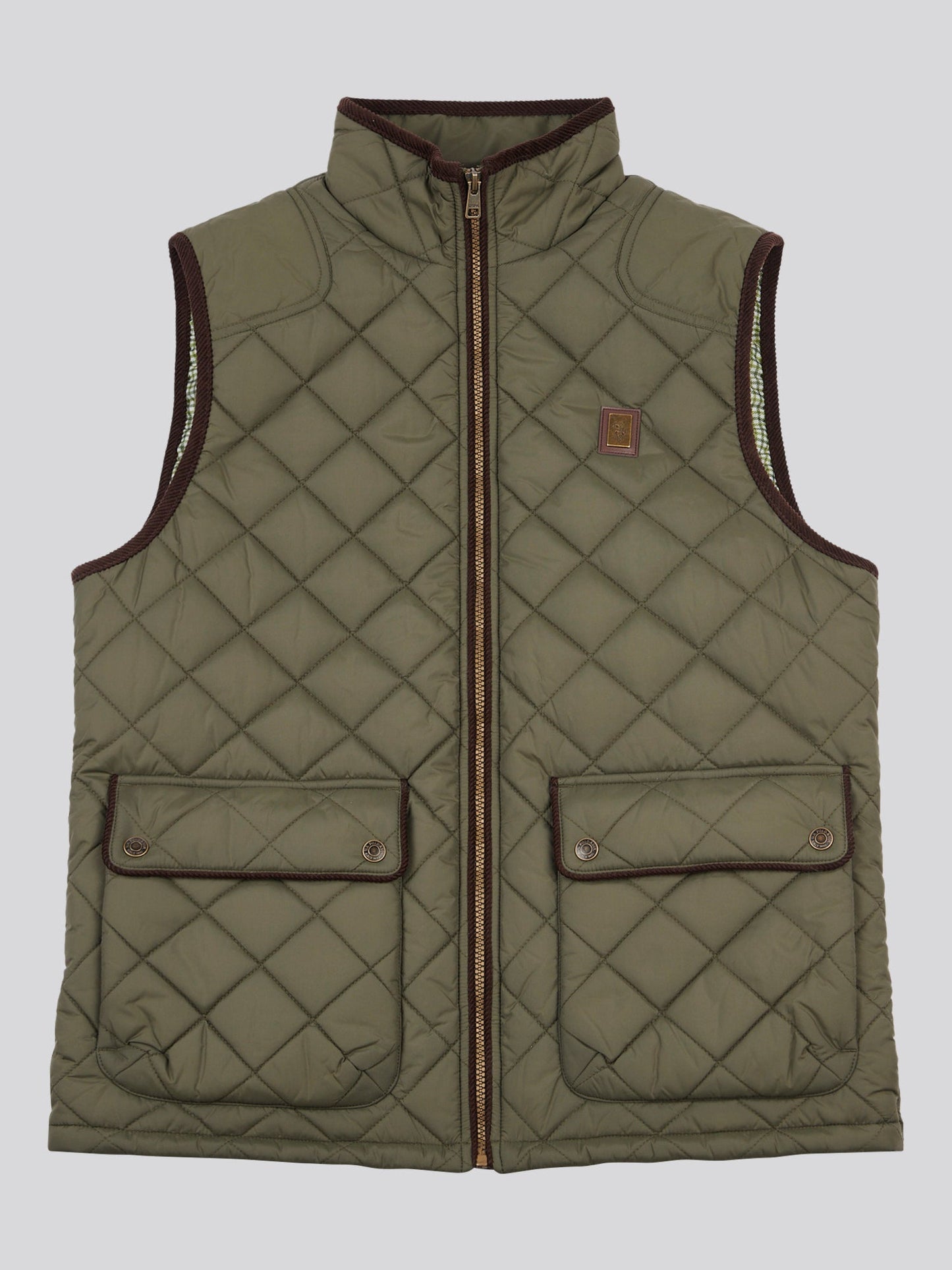Mens Quilted Country Gilet Forest Night