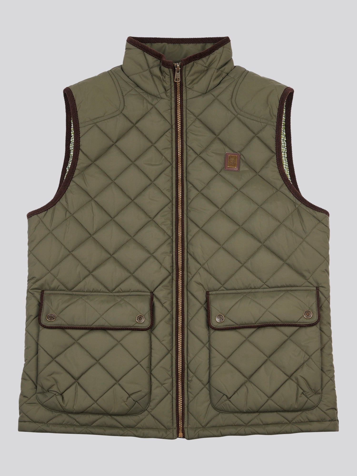 Mens Quilted Country Gilet Forest Night