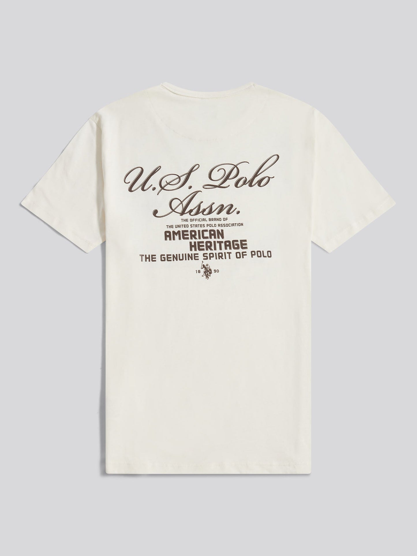 Mens Script Print Back Graphic T-Shirt in Whisper White