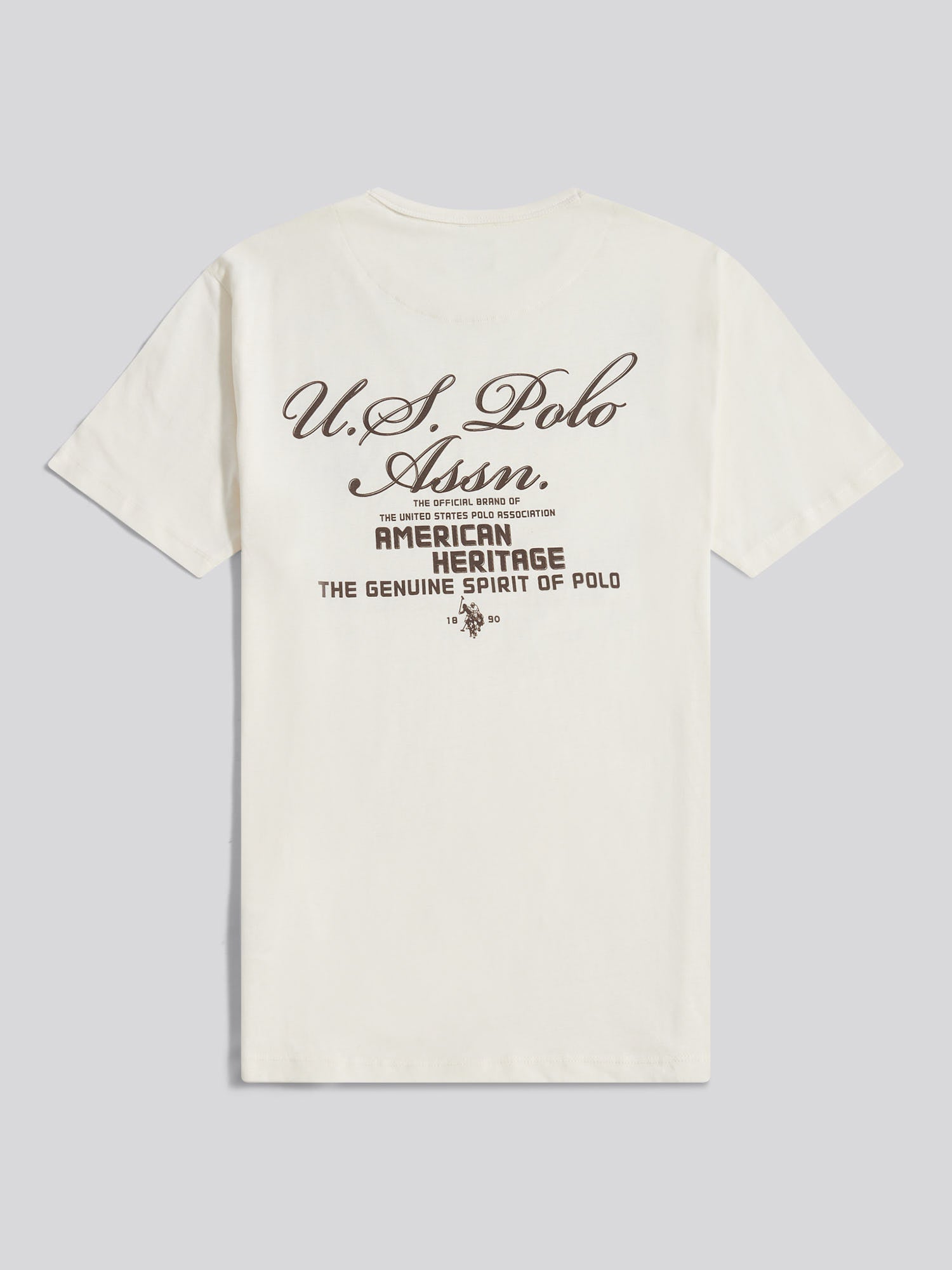 Mens Script Print Back Graphic T-Shirt in Whisper White