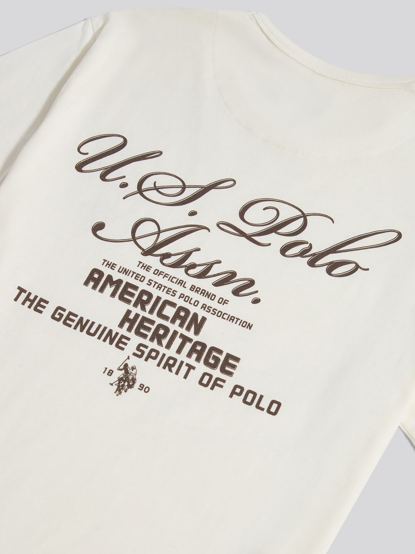 Mens Script Print Back Graphic T-Shirt in Whisper White