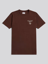Mens Script Print Back Graphic T-Shirt in Chocolate Martini