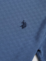 Mens Check Texture T-Shirt in Vintage Indigo