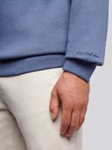 Mens Tonal Double Horsemen Print Crew in Vintage Indigo