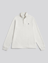 Mens Herringbone Open Hem Funnel in Light Grey Marl