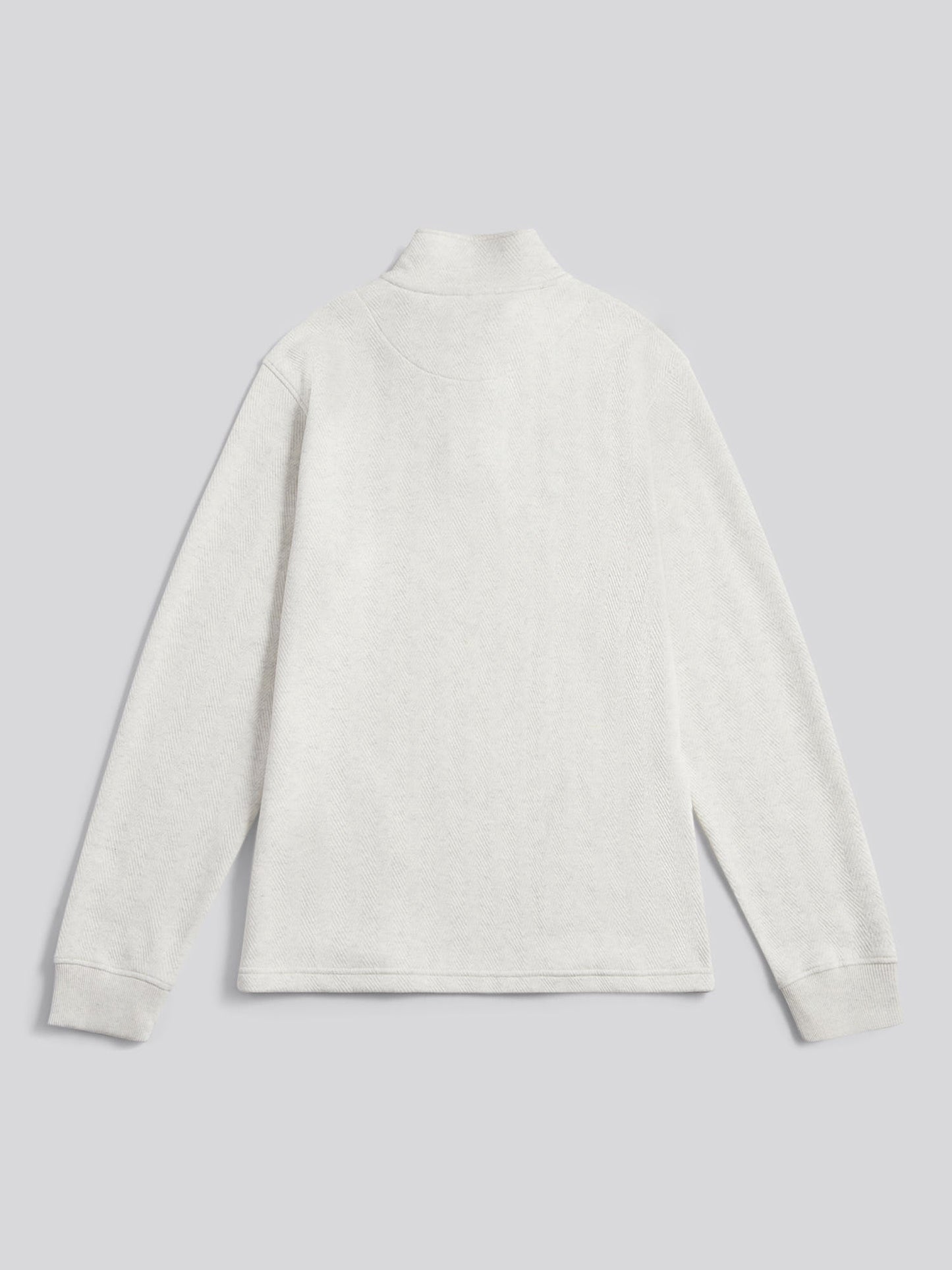 Mens Herringbone Open Hem Funnel in Light Grey Marl