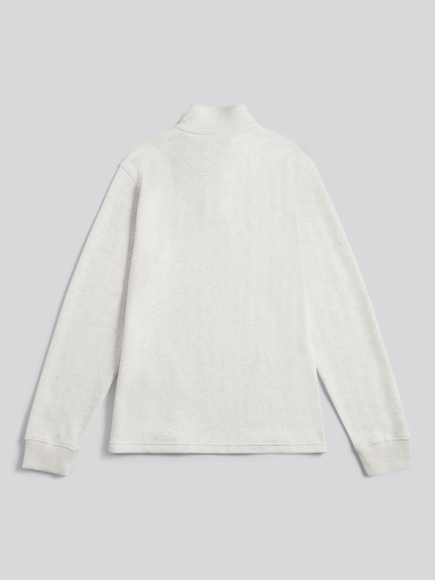 Mens Herringbone Open Hem Funnel in Light Grey Marl