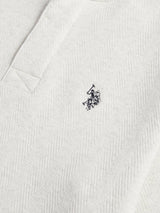 Mens Herringbone Open Hem Funnel in Light Grey Marl