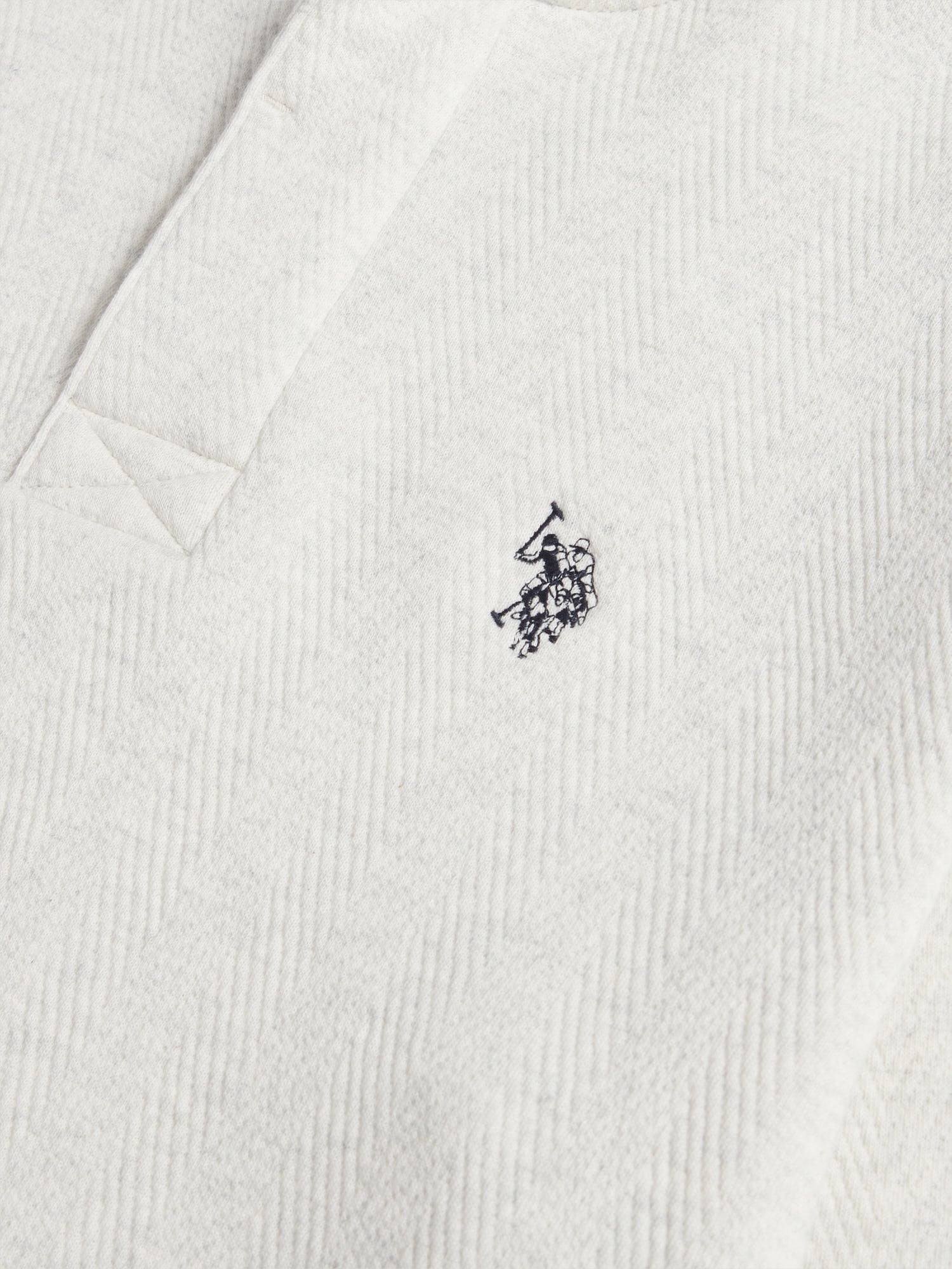 Mens Herringbone Open Hem Funnel in Light Grey Marl