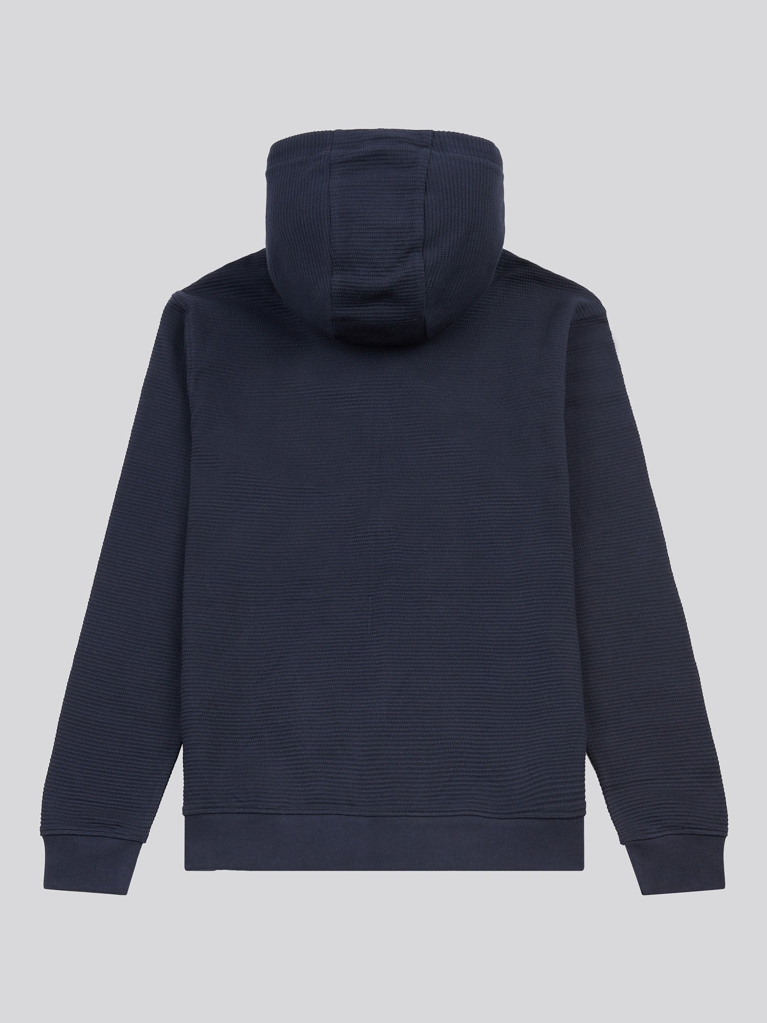 Mens Texture Zip Through Hood in Dark Sapphire Navy / Moonlight Blue DHM