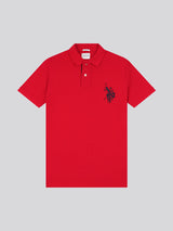 Mens Large Player Pique Polo Shirt in Haute Red