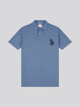 Mens Large Player Pique Polo Shirt in Blue Horizon