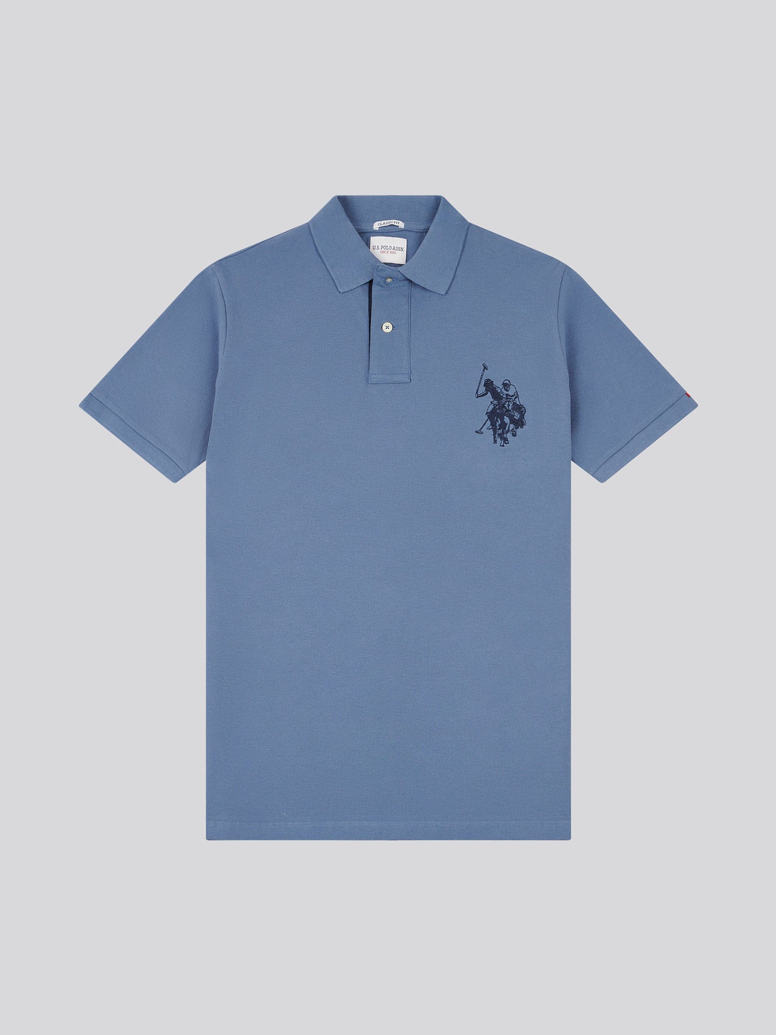 Mens Large Player Pique Polo Shirt in Blue Horizon