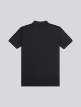 Mens Large Player Pique Polo Shirt in Black Bright White DHM