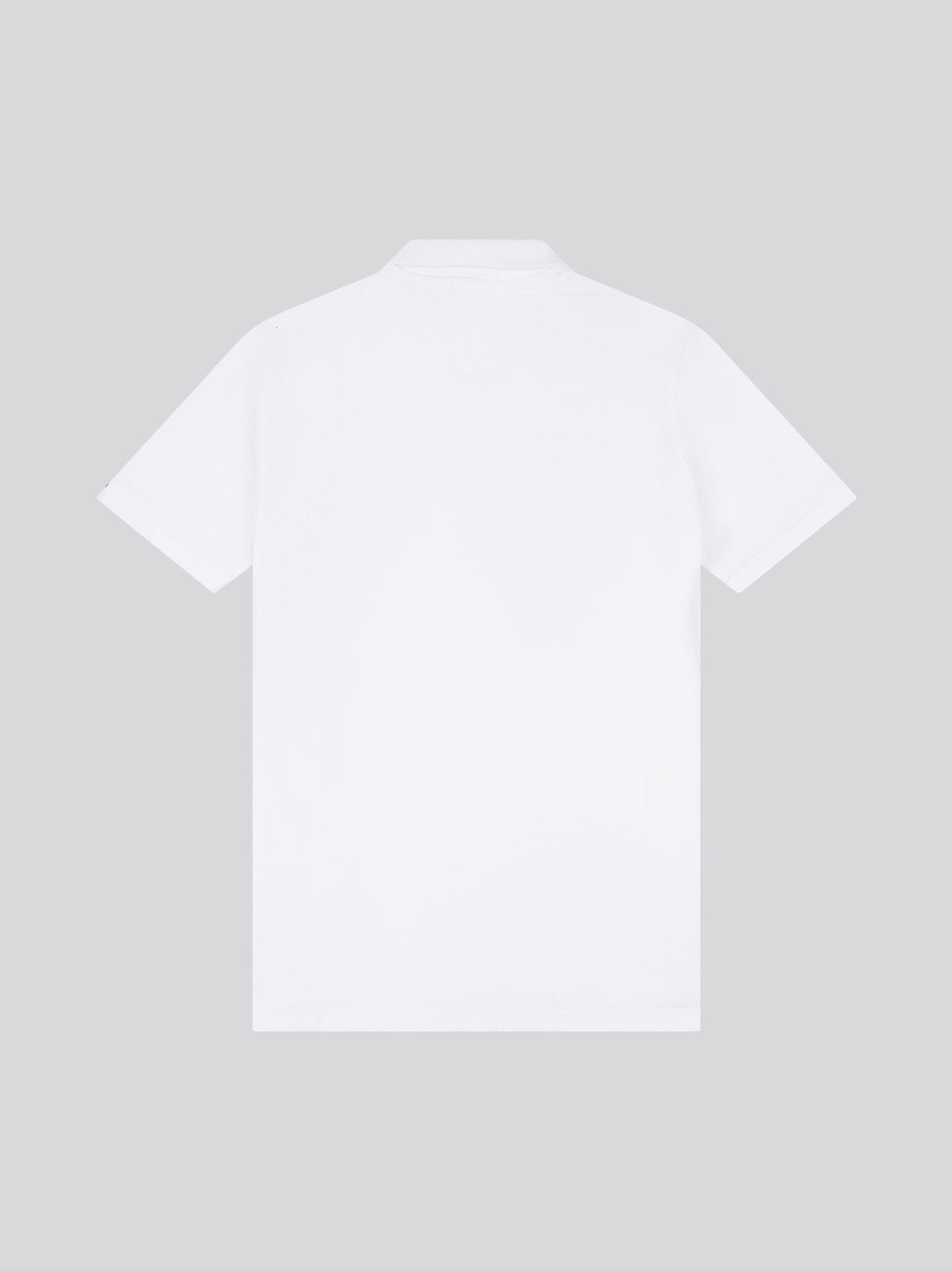 Mens Large Player Pique Polo Shirt in White / Dark Sapphire Navy DHM