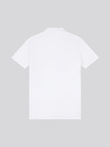 Mens Large Player Pique Polo Shirt in White / Dark Sapphire Navy DHM