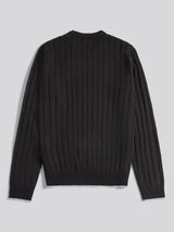 Mens Rib Knit Crew in Black