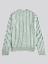 Mens Rib Knit Crew in Iceberg Green