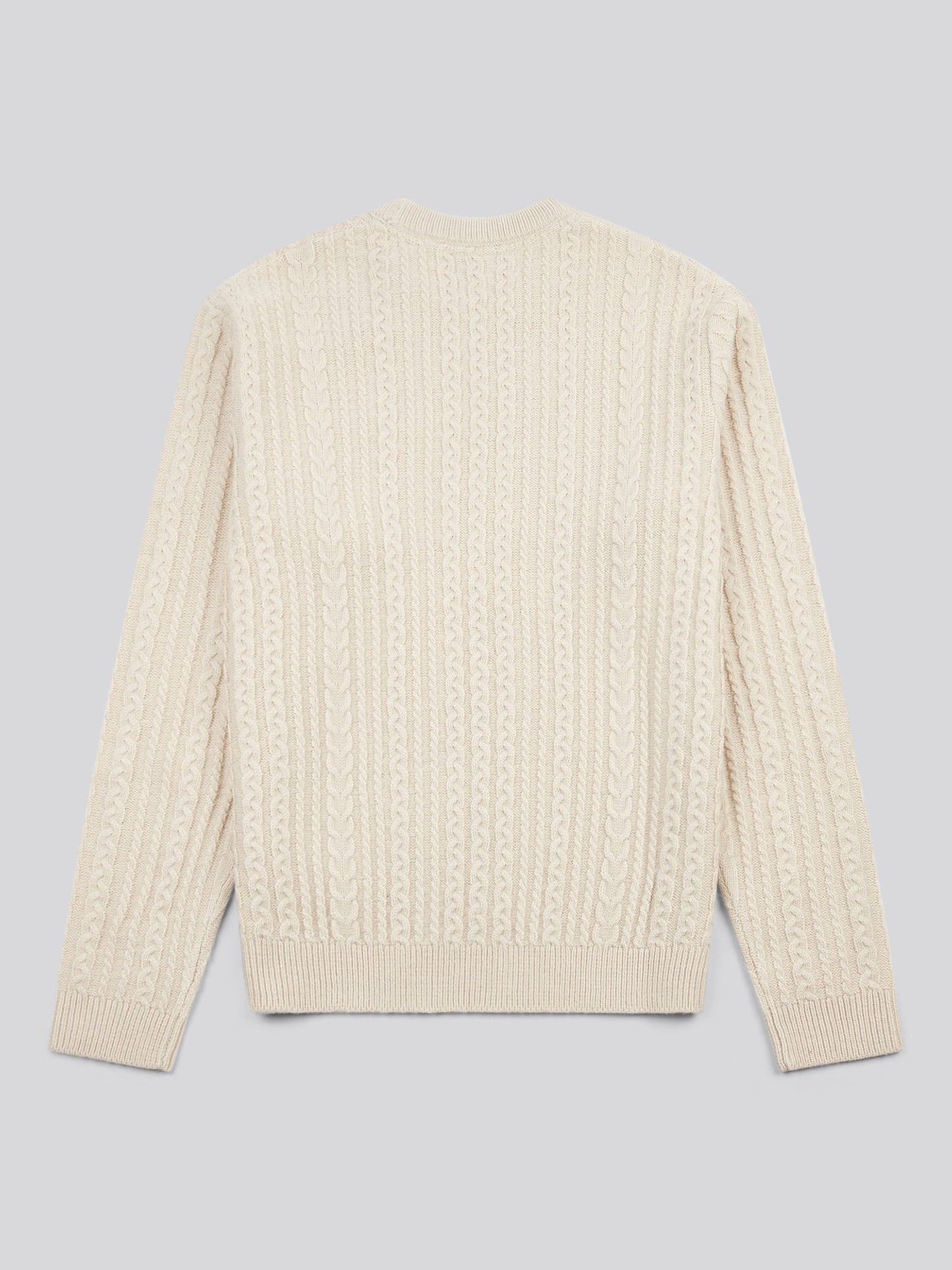 Mens Aran Knit Crew in Birch Marl