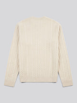 Mens Aran Knit Crew in Birch Marl