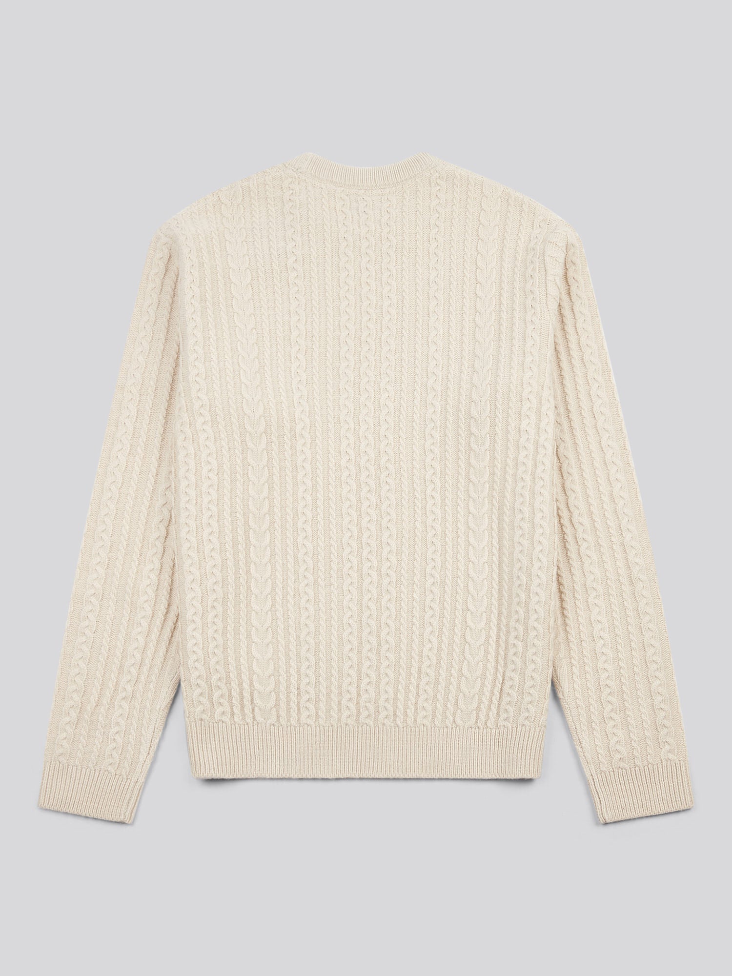 Mens Aran Knit Crew in Birch Marl