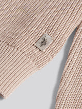 Mens Half Cardigan Stitch Knit Funnel in Atmosphere