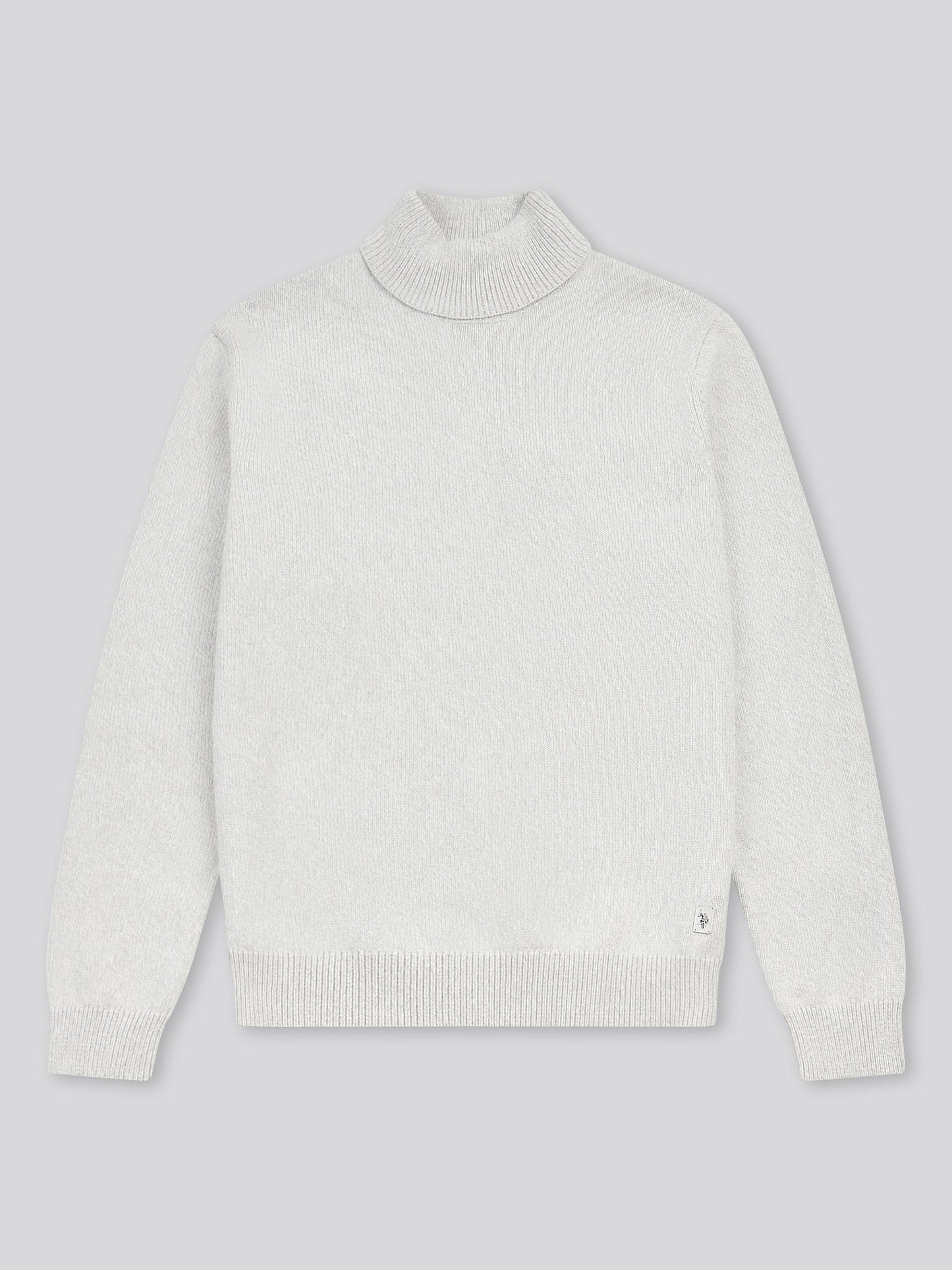 Mens Twisted Yarn Knit Roll Neck in High Rise
