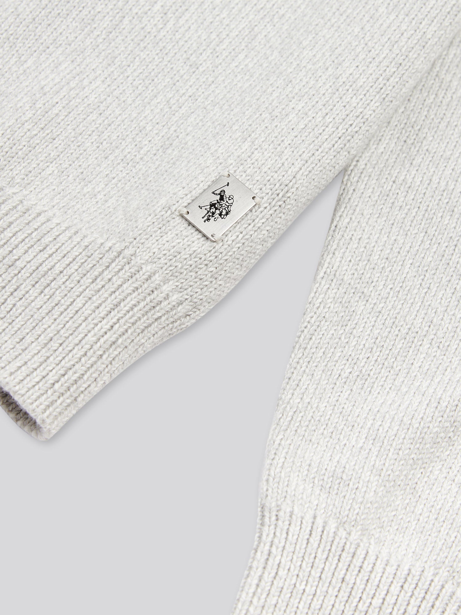 Mens Twisted Yarn Knit Roll Neck in High Rise