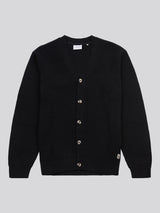 Mens Stitch Knit Cardigan in Black